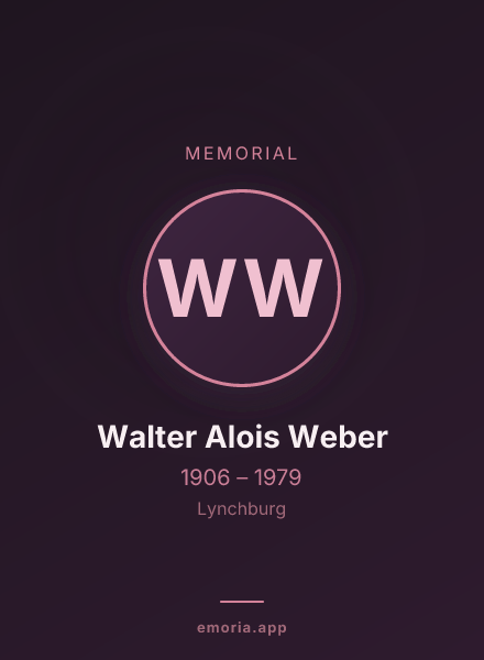 Memorial portrait of Walter Alois Weber