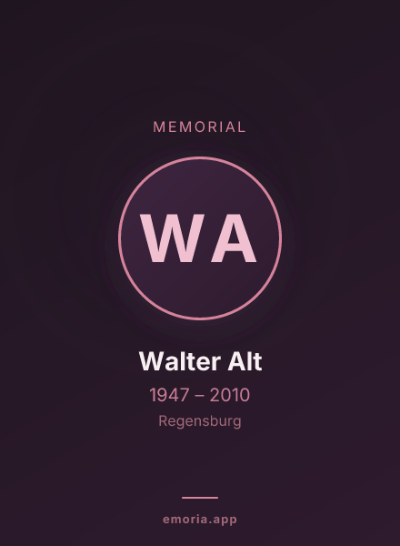 Memorial portrait of Walter Alt