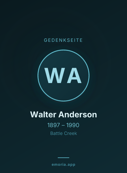 Gedenkportrait von Walter Anderson