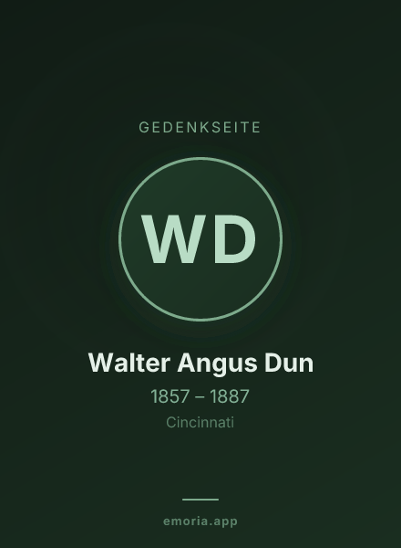 Gedenkportrait von Walter Angus Dun