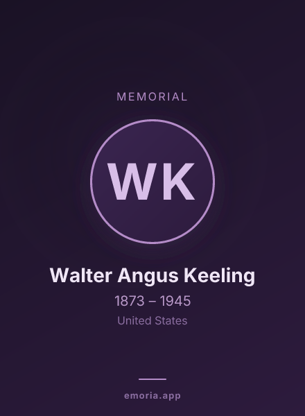 Memorial portrait of Walter Angus Keeling
