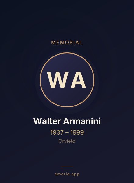 Memorial portrait of Walter Armanini