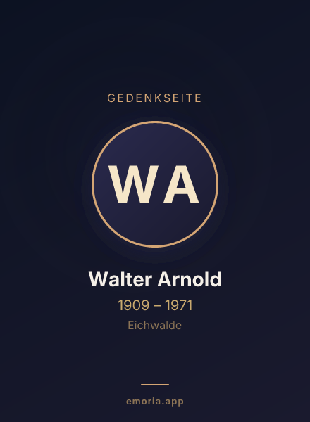 Gedenkportrait von Walter Arnold