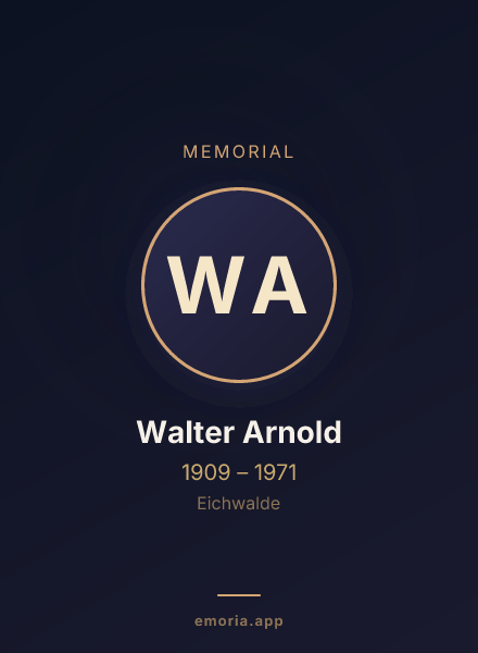 Memorial portrait of Walter Arnold