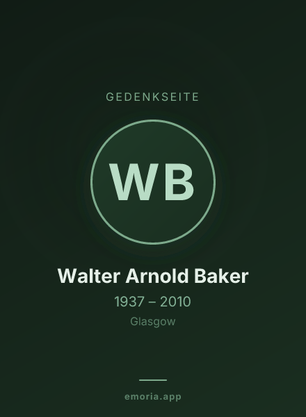 Gedenkportrait von Walter Arnold Baker