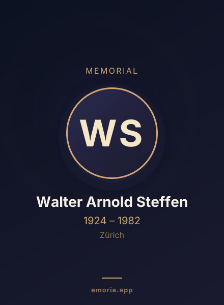 Memorial portrait of Walter Arnold Steffen