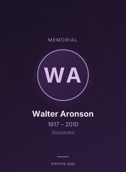 Memorial portrait of Walter Aronson