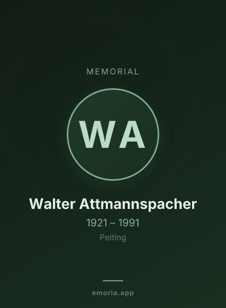 Memorial portrait of Walter Attmannspacher