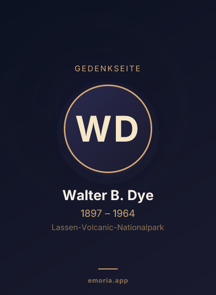 Gedenkportrait von Walter B. Dye