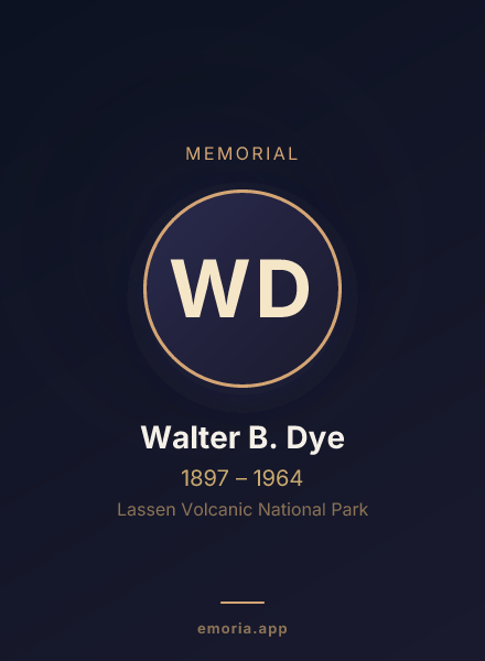 Memorial portrait of Walter B. Dye