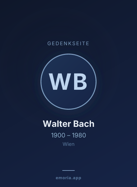 Gedenkportrait von Walter Bach