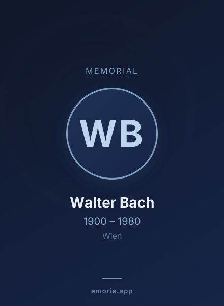 Memorial portrait of Walter Bach