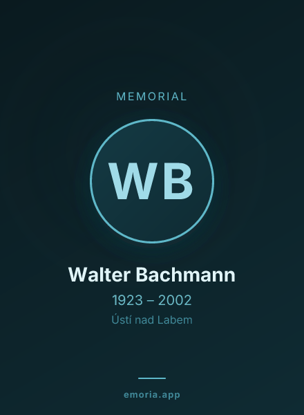 Memorial portrait of Walter Bachmann