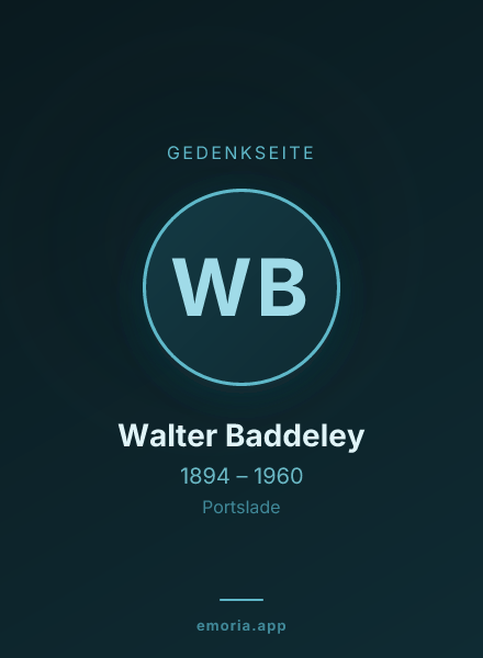 Gedenkportrait von Walter Baddeley