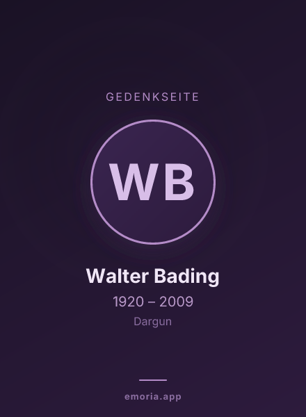 Gedenkportrait von Walter Bading