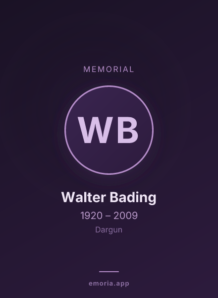 Memorial portrait of Walter Bading