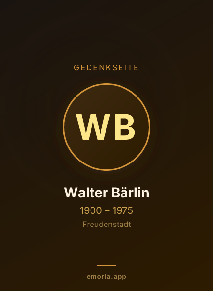 Gedenkportrait von Walter Bärlin