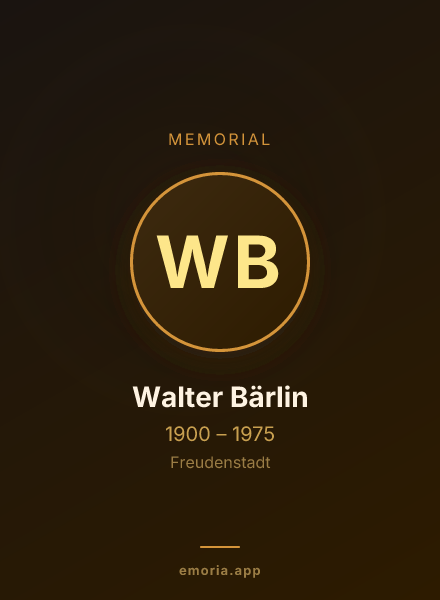 Memorial portrait of Walter Bärlin