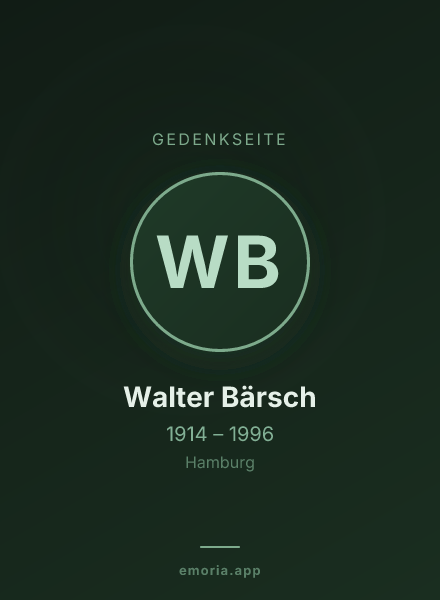 Gedenkportrait von Walter Bärsch