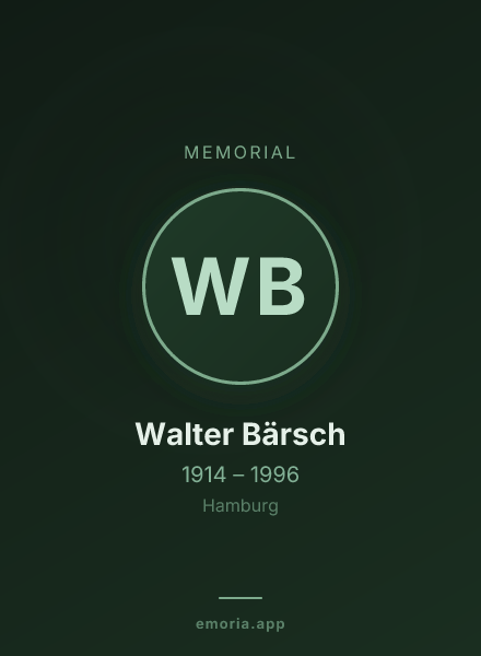 Memorial portrait of Walter Bärsch