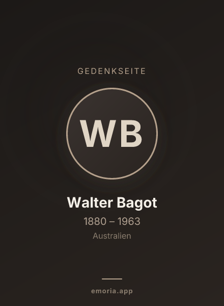 Gedenkportrait von Walter Bagot