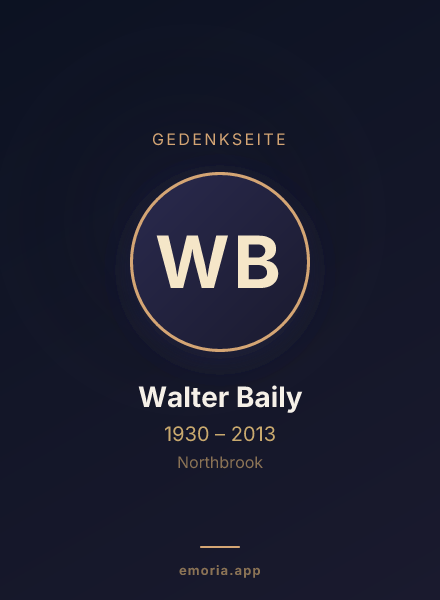 Gedenkportrait von Walter Baily