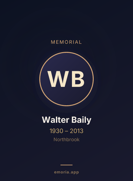 Memorial portrait of Walter Baily