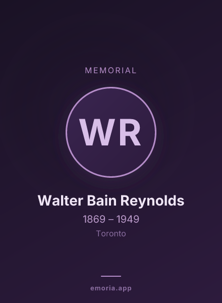 Memorial portrait of Walter Bain Reynolds