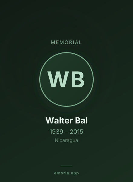 Memorial portrait of Walter Bal