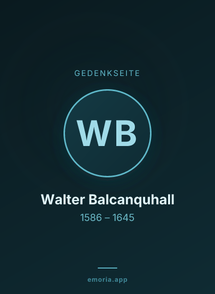 Gedenkportrait von Walter Balcanquhall