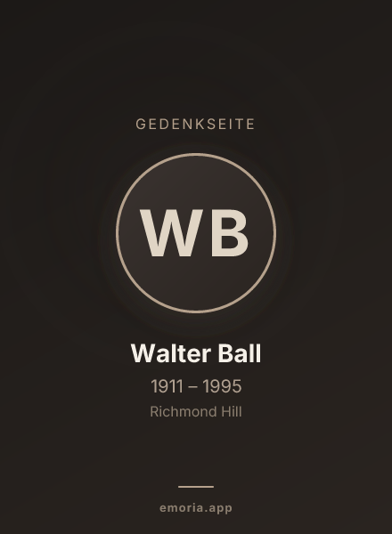 Gedenkportrait von Walter Ball
