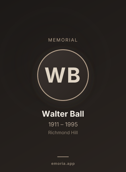 Memorial portrait of Walter Ball