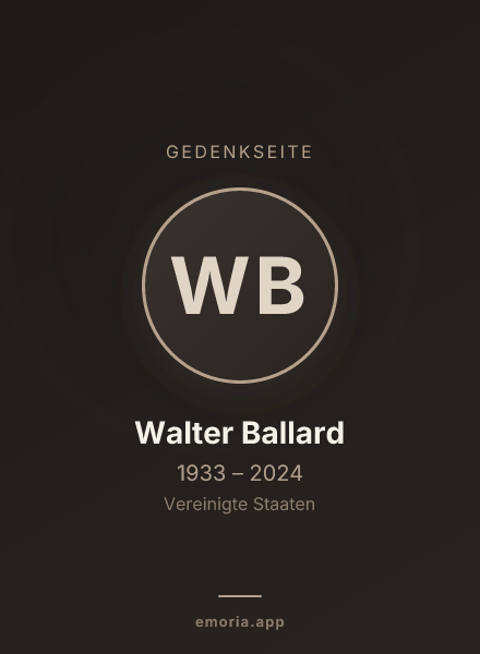 Gedenkportrait von Walter Ballard