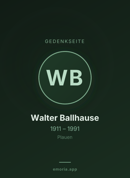 Gedenkportrait von Walter Ballhause