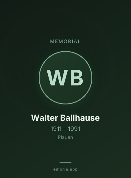 Memorial portrait of Walter Ballhause