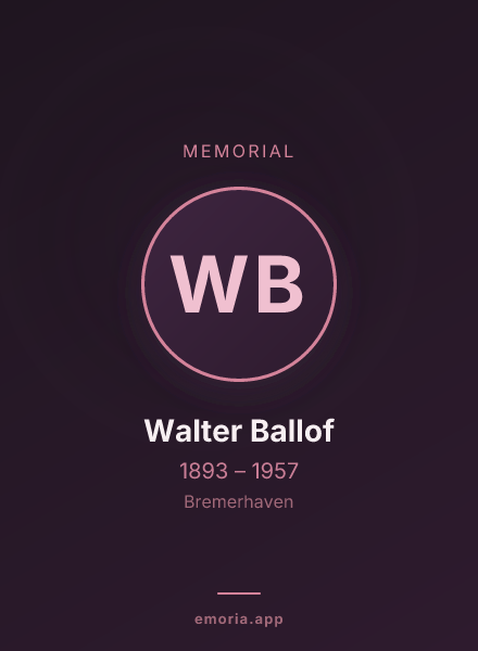 Memorial portrait of Walter Ballof