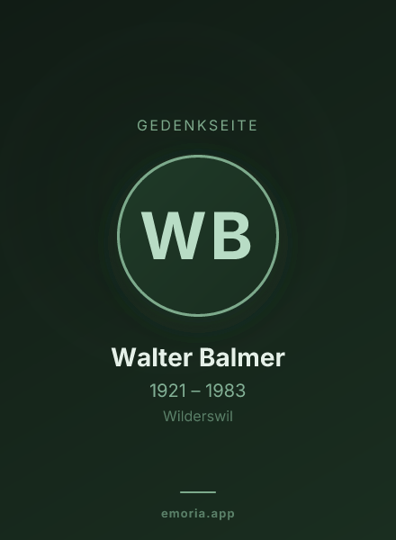 Gedenkportrait von Walter Balmer