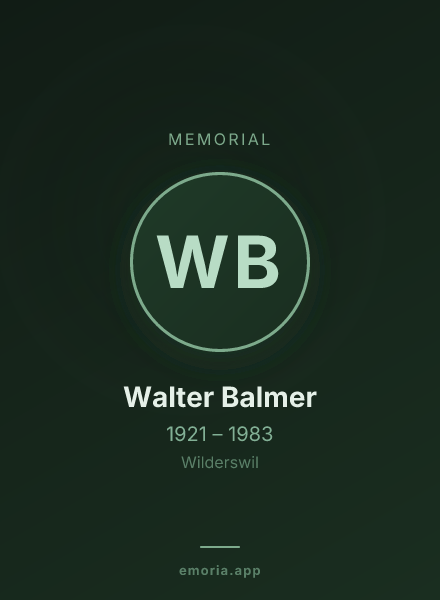 Memorial portrait of Walter Balmer