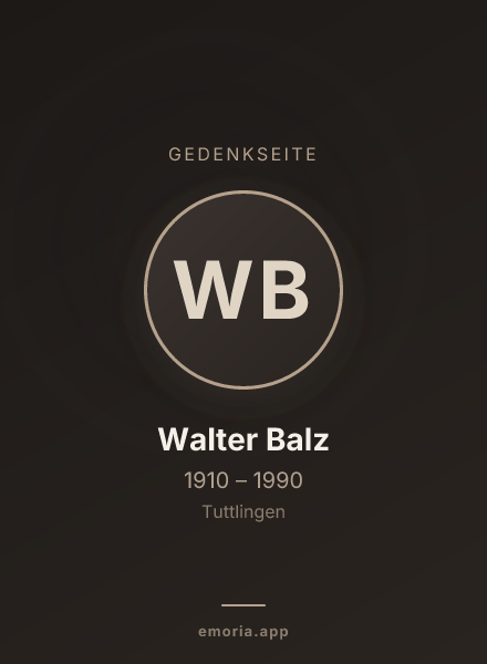 Gedenkportrait von Walter Balz