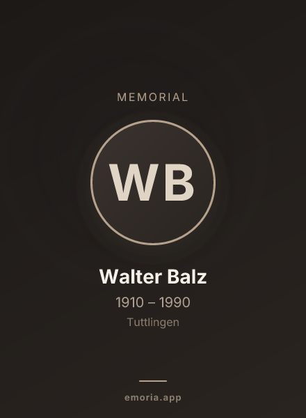 Memorial portrait of Walter Balz