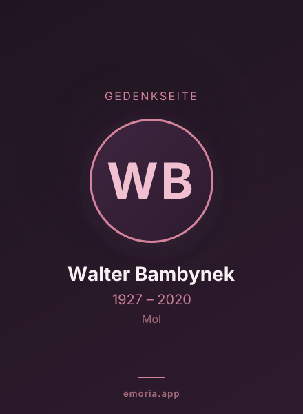 Gedenkportrait von Walter Bambynek