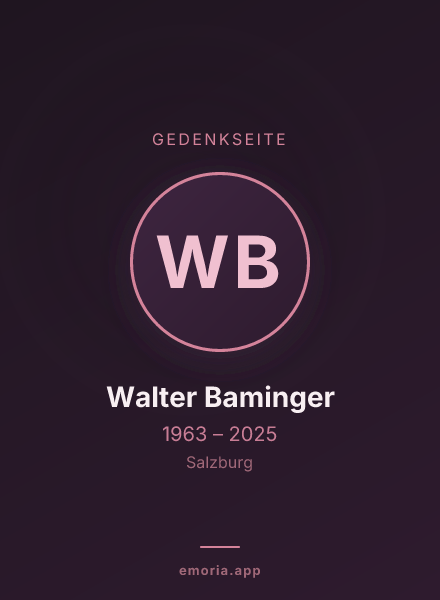 Gedenkportrait von Walter Baminger