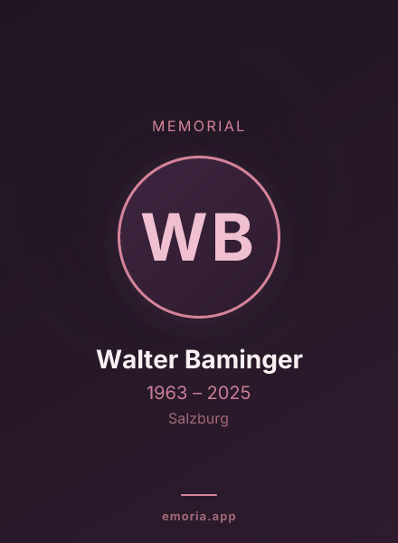 Memorial portrait of Walter Baminger