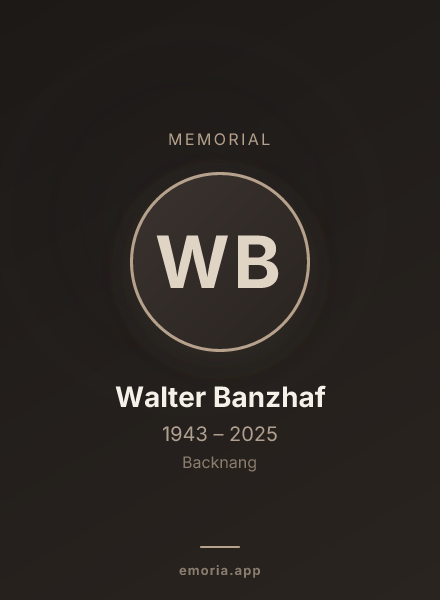 Memorial portrait of Walter Banzhaf