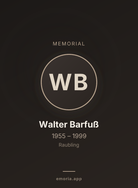 Memorial portrait of Walter Barfuß