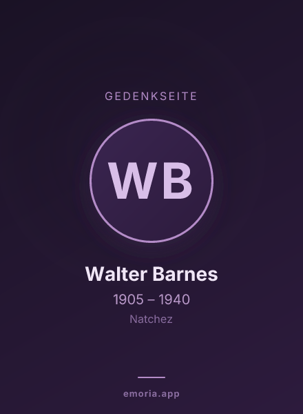 Gedenkportrait von Walter Barnes