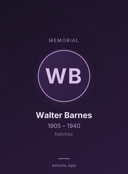 Memorial portrait of Walter Barnes