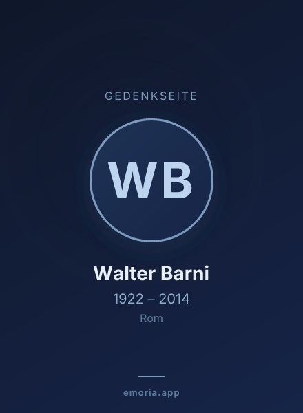 Gedenkportrait von Walter Barni