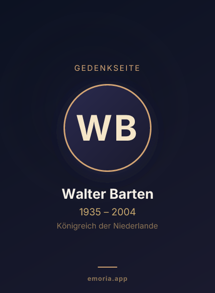 Gedenkportrait von Walter Barten