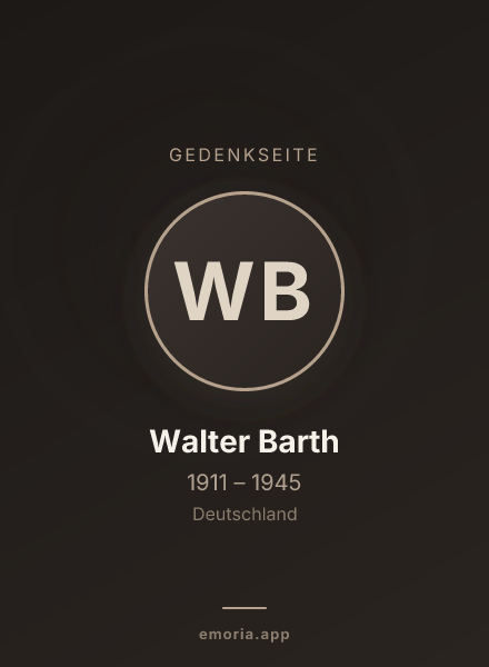 Gedenkportrait von Walter Barth